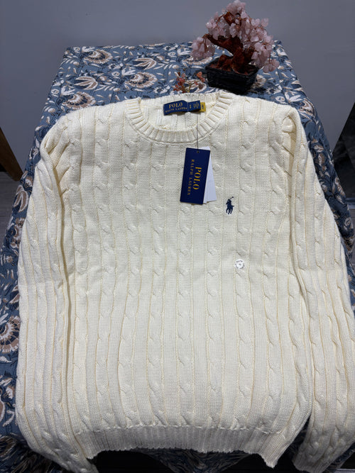 RL Cable Knit Jumper - Cream