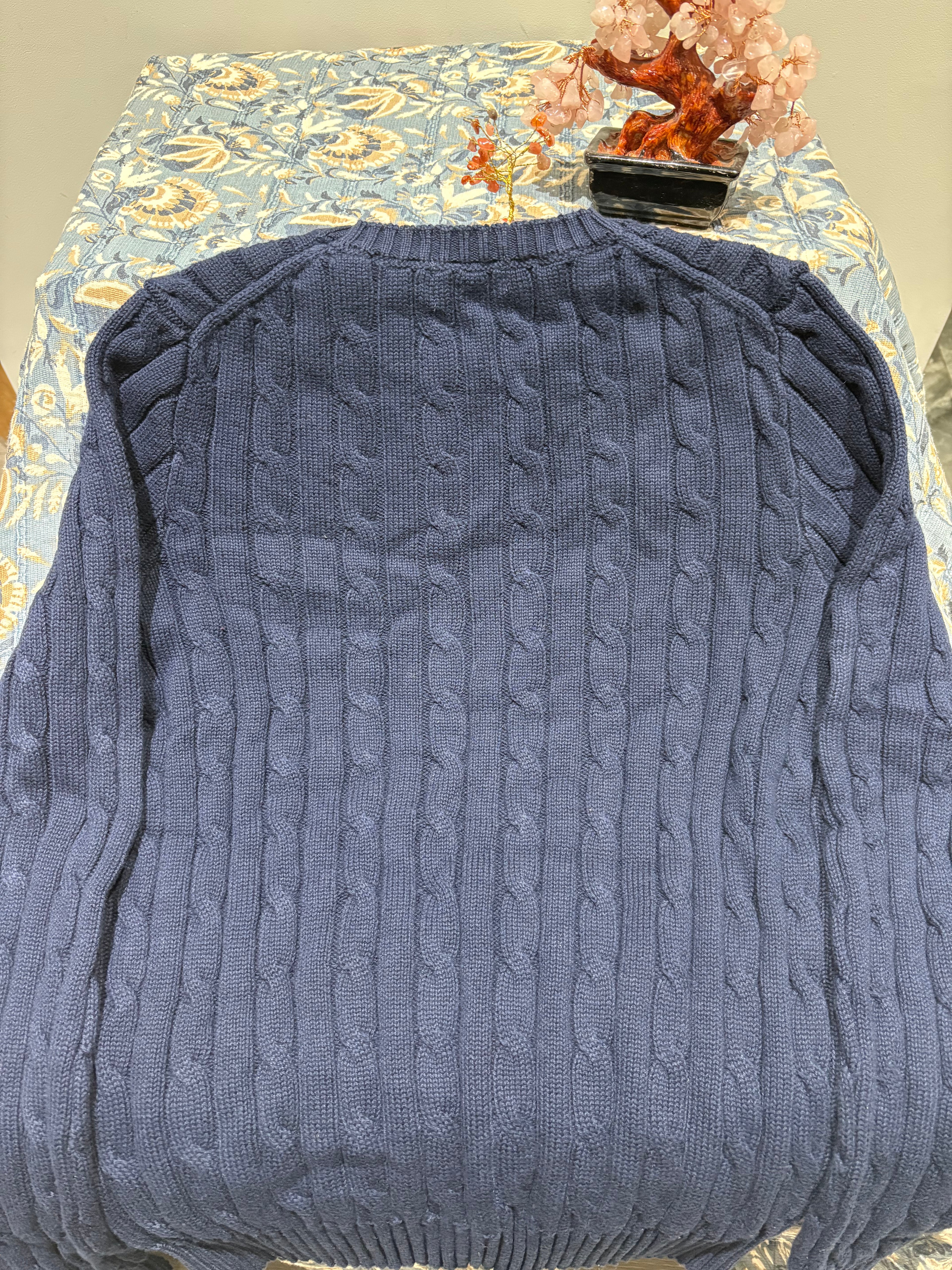 RL Cable Knit Jumper - Navy Blue