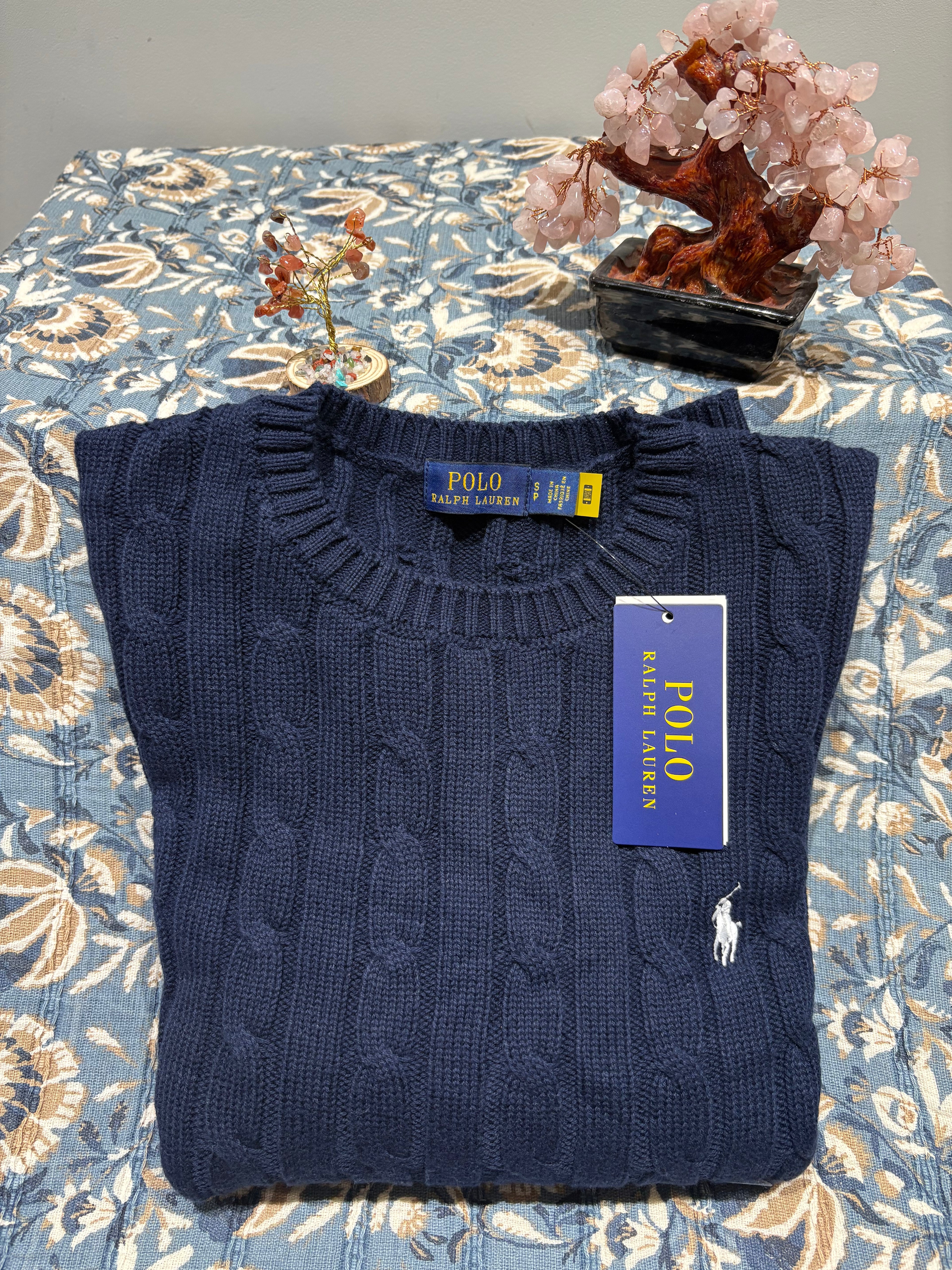 RL Cable Knit Jumper - Navy Blue