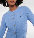 RL Cable Knit Cardigan - Light Blue