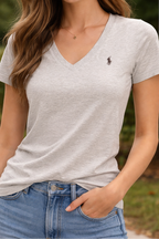 RL V-Neck T-Shirt - Oatmeal