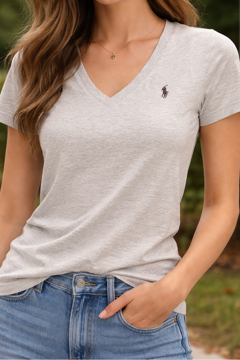 RL V-Neck T-Shirt - Oatmeal